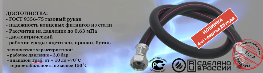 НОВИНКА гибкой подводки для газа серии RUBBER