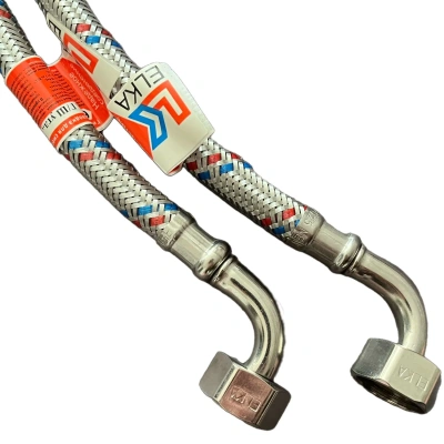 Гибкая подводка  для смесителя ELKA серия ПРОФИ, ВР/НР, угловая 1/2"-М10-18/35мм (пара)