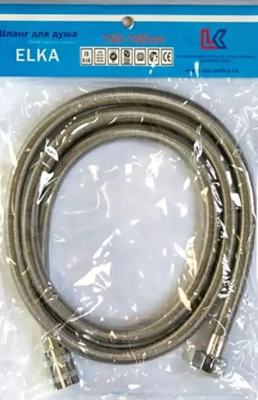 Шланг для душа Elka, растяжной-пружинный, нержавеющая сталь, 1,5 - 1,8 м