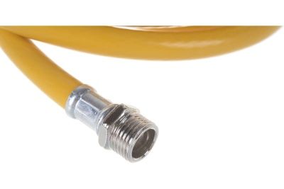 Подводка гибкая для газа ELKA, ПВХ с полиэфирной нитью 10*15 мм (белый), 1/2"-1/2", ВР/НР, производство