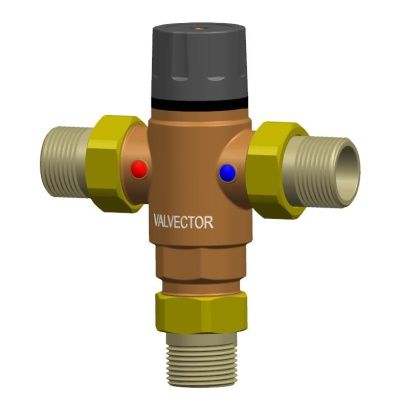Термостатические смесительные клапаны VVC508.01, клапан для систем горячего водоснабжения и водоразборных кранов, с диапазоном регулировки температур от 35 до 65 гр.